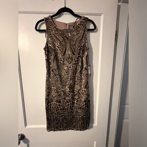 NWT Vince Camuto brown sequence mini dress in perfect condition size 4